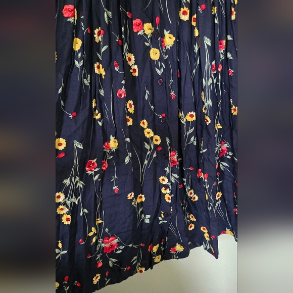 NWT Vintage Floral Navy Skirt Size Large - Picture 5 of 7